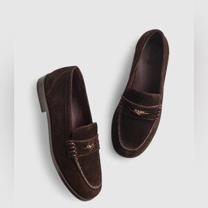 MADEWELL The Grayson Penny Loafer In Brown suede  NX648